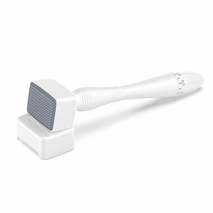 Dermastamp DRS 140A microneedling-verktyg med justerbar nållängd och medföljande stativ för precis hudbehandling.