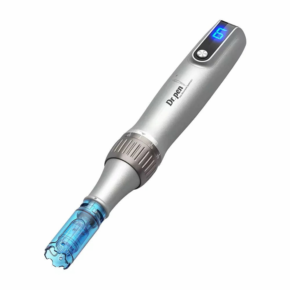 Dr. Pen M8S microneedling dermapen ammattilaistason ihonhoitoon säädettävällä neulan syvyydellä ja digitaalisella näytöllä.