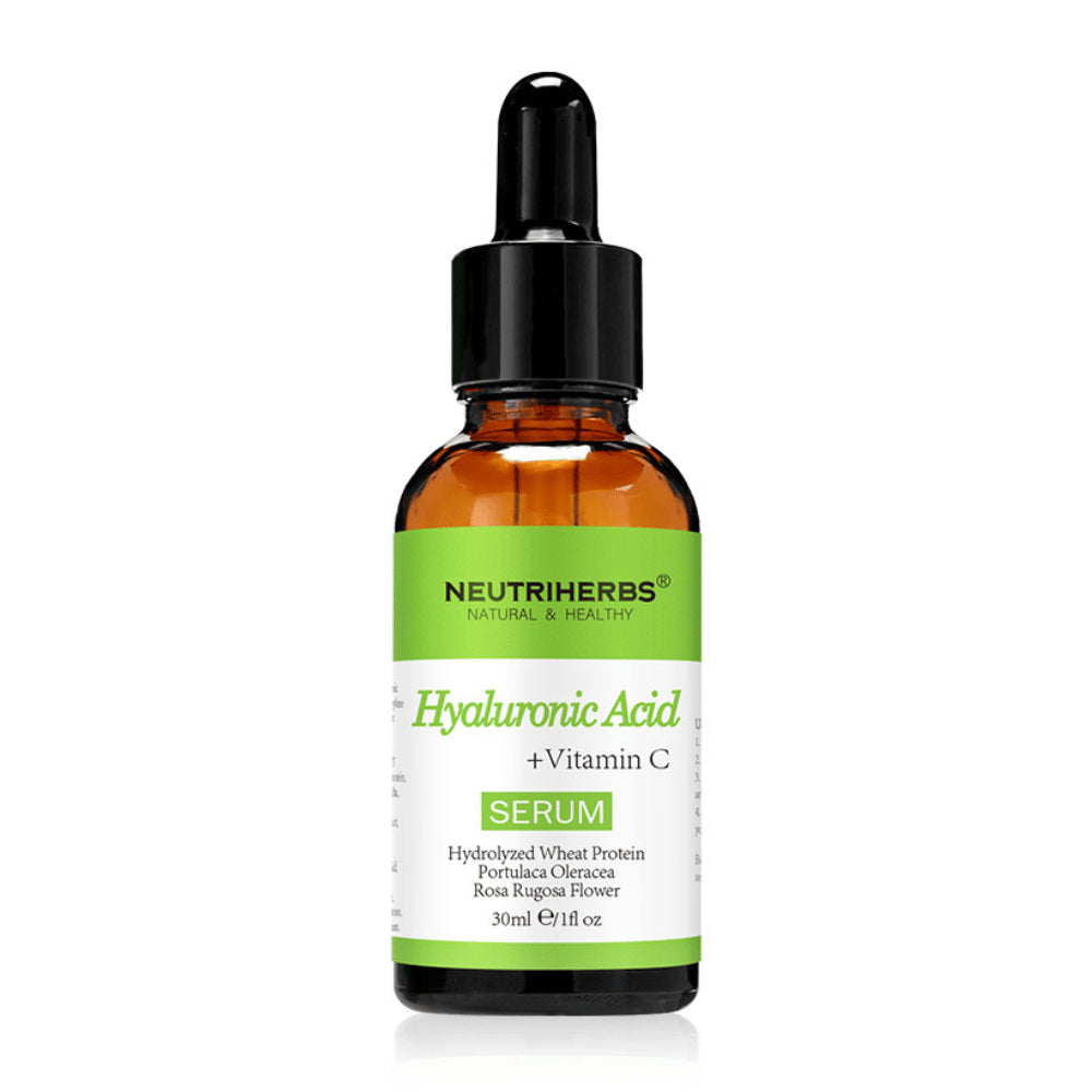 Neutriherbs Hyaluronic Acid + Vitamin C Serum 30 ml sisältää hyaluronihappoa ja C-vitamiinia. Kosteuttava kasvoseerumi, joka antaa hehkua, tasoittaa ihon sävyä ja auttaa vähentämään juonteita pehmeän ja raikkaan ihon aikaansaamiseksi.