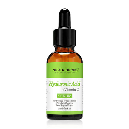 Neutriherbs Hyaluronic Acid + Vitamin C Serum 30 ml sisältää hyaluronihappoa ja C-vitamiinia. Kosteuttava kasvoseerumi, joka antaa hehkua, tasoittaa ihon sävyä ja auttaa vähentämään juonteita pehmeän ja raikkaan ihon aikaansaamiseksi.