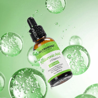 Neutriherbs Hyaluronic Acid + Vitamin C Serum 30 ml sisältää hyaluronihappoa ja C-vitamiinia. Kosteuttava kasvoseerumi, joka antaa intensiivistä kosteutusta, parantaa ihon hehkua ja auttaa vähentämään juonteita pehmeän ja raikkaan ihon aikaansaamiseksi.